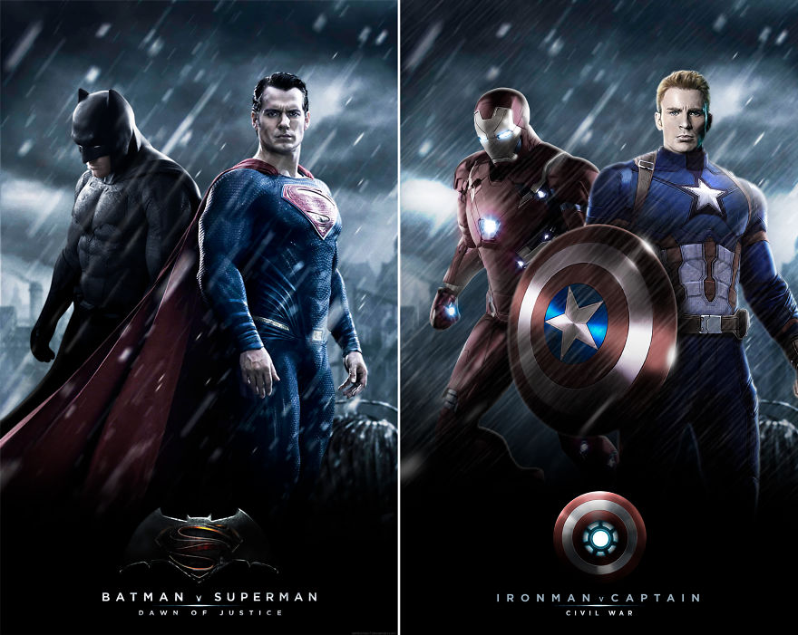 Iron Man And Captain America In "Batman V Superman"