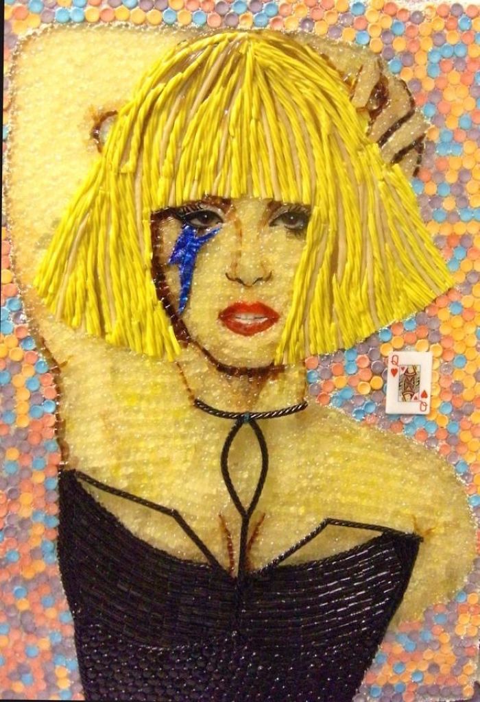 Celebrity Portraits Made Of Thousands Of Sweets