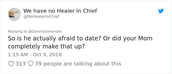 Mom Says Son Doesn't Go On Dates Because Of Feminism And Fake Sexual Accusations, And It Hilariously Backfires Mom Says Son Doesn't Go On Dates Because Of Feminism And Fake Sexual Accusations, And It Hilariously Backfires