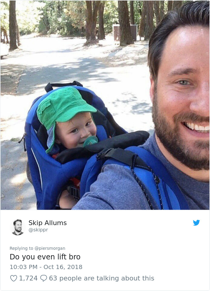 18 Best Responses To Piers Morgan Who Mocked Daniel Craig For Carrying His Baby In A 'Emasculating' Baby Carrier 18 Best Responses To Piers Morgan Who Mocked Daniel Craig For Carrying His Baby In A 'Emasculating' Baby Carrier