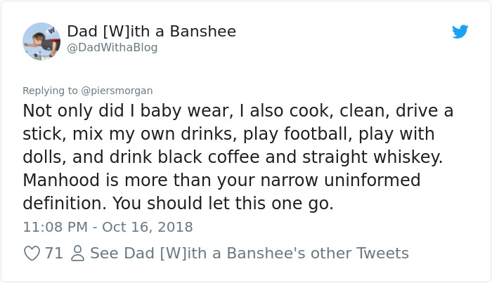 18 Best Responses To Piers Morgan Who Mocked Daniel Craig For Carrying His Baby In A 'Emasculating' Baby Carrier