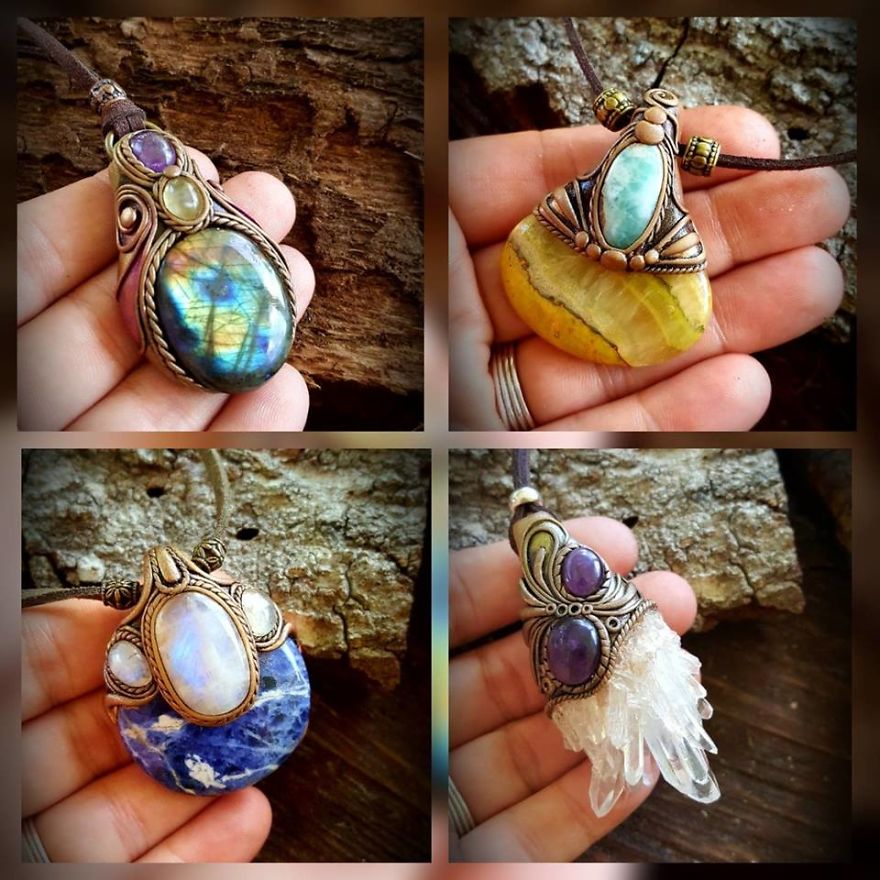 Clay Artist Turns Healing Crystals And Clay Into Stunning Pieces Of Wearable Artwork!