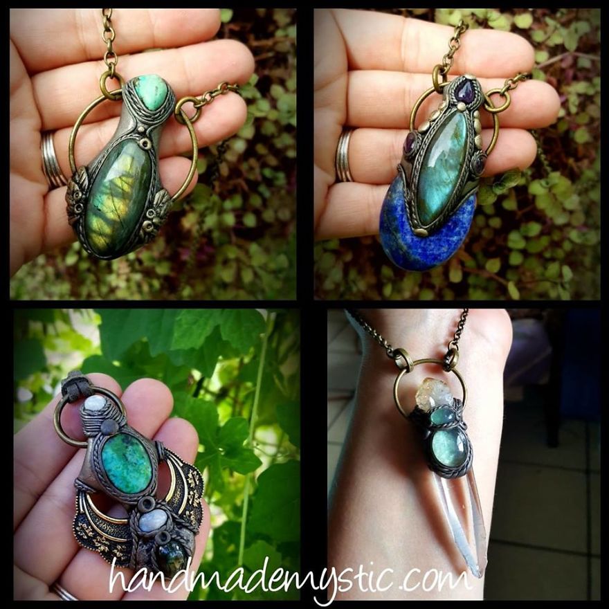 Clay Artist Turns Healing Crystals And Clay Into Stunning Pieces Of Wearable Artwork!