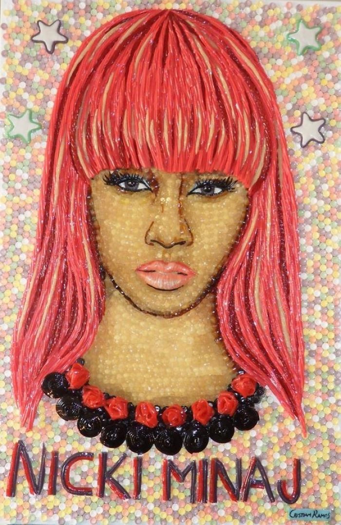 Celebrity Portraits Made Of Thousands Of Sweets