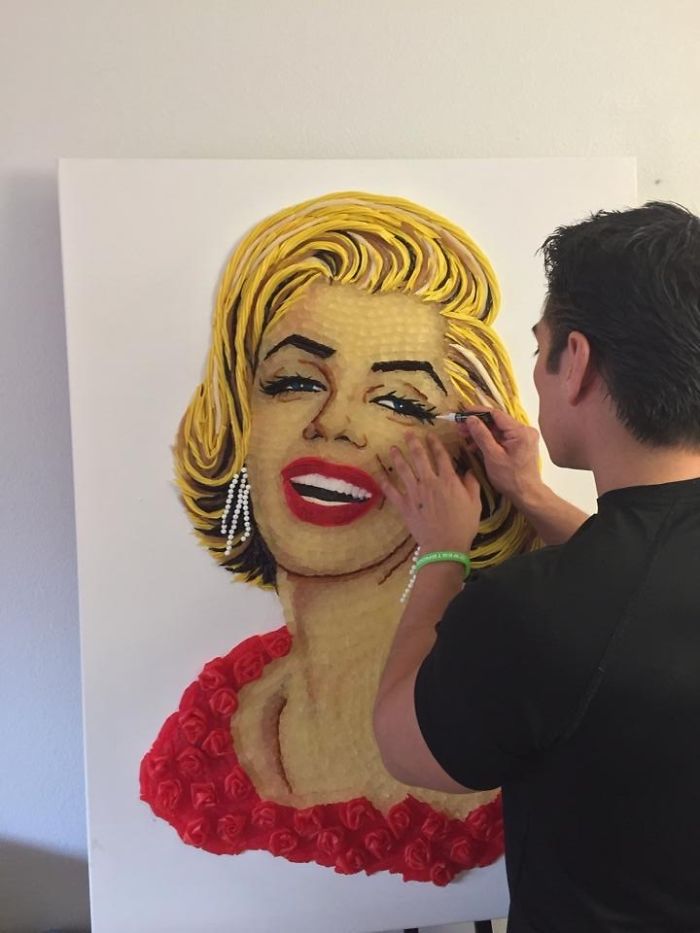 Celebrity Portraits Made Of Thousands Of Sweets Celebrity Portraits Made Of Thousands Of Sweets