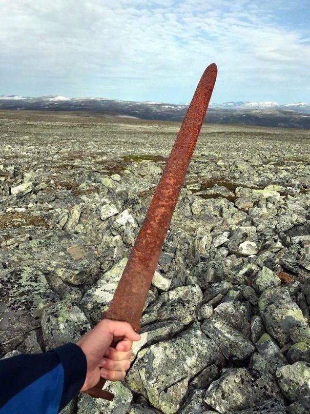 A Viking Sword Dating Back Over 1,000 Years Ago Was Discovered By Reindeer Hunters At An Elevation Of 5,400 Feet, Atop A Mountain In Southern Norway