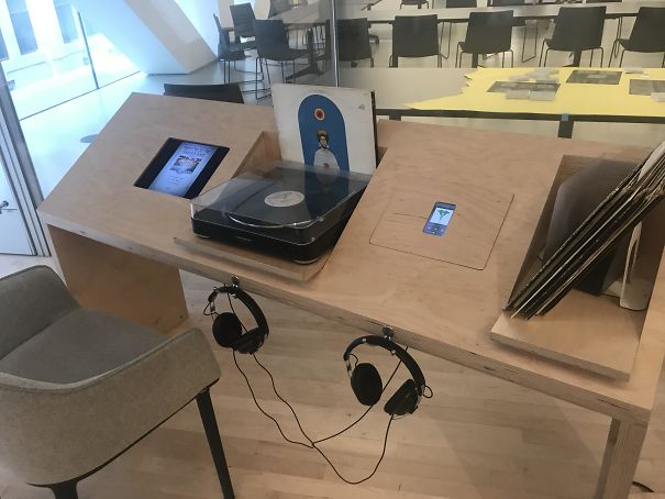 My Library Has A Spot For People To Listen To Records