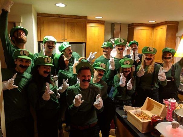 We Tricked Our Friends Into Dressing As Luigi For Our Halloween Party