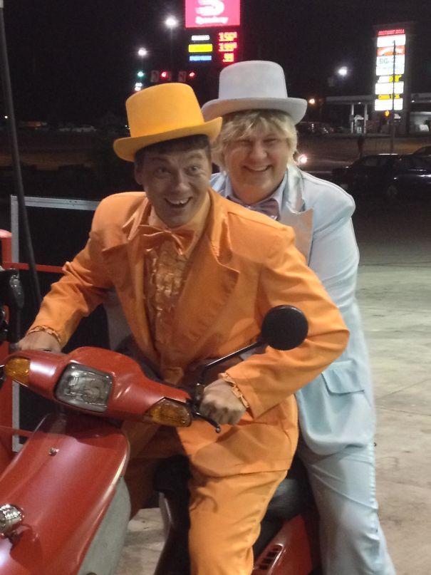 Best Halloween Costumes Ever. These Gents Came In A Few Years Back During Halloween And Well, We Just Had To Get A Pic Of Them On My Scooter