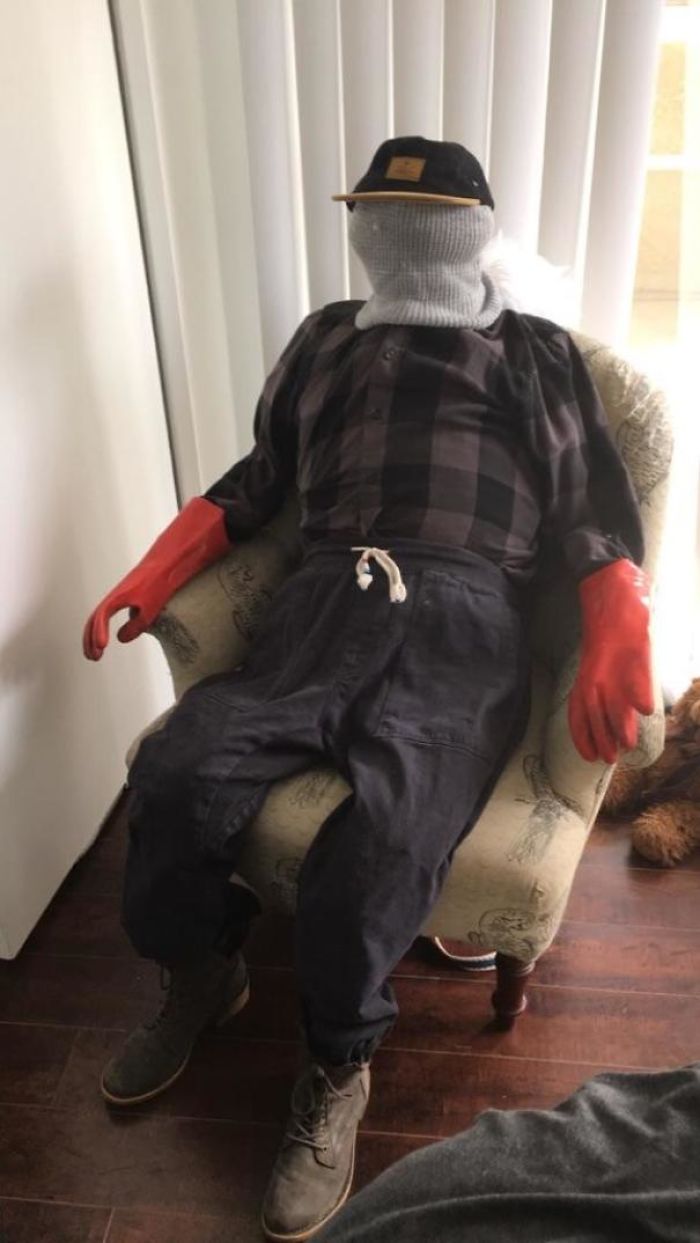 My Girlfriend Likes To Pile Clothes On Our Chair. I Turned Them In To This To Teach Her A Lesson