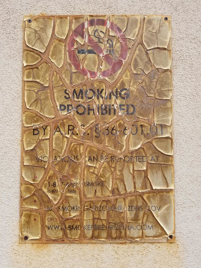 What Direct Sunlight Does To A No Smoking Sign