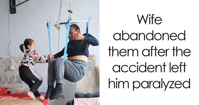 Woman Abandons Family After Husband Gets Paralyzed, And The Way Their Little Girl Started Taking Care Of Him Is Incredible