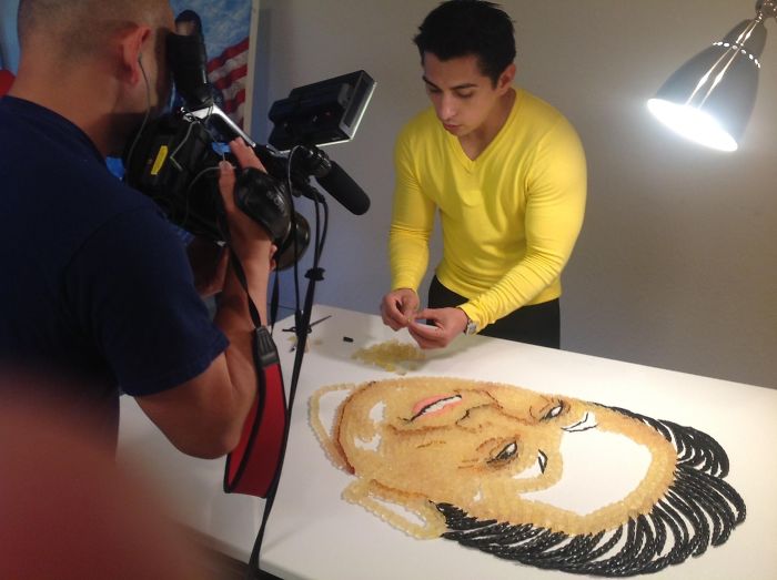 Celebrity Portraits Made Of Thousands Of Sweets