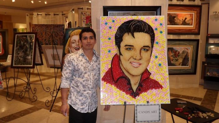 Celebrity Portraits Made Of Thousands Of Sweets