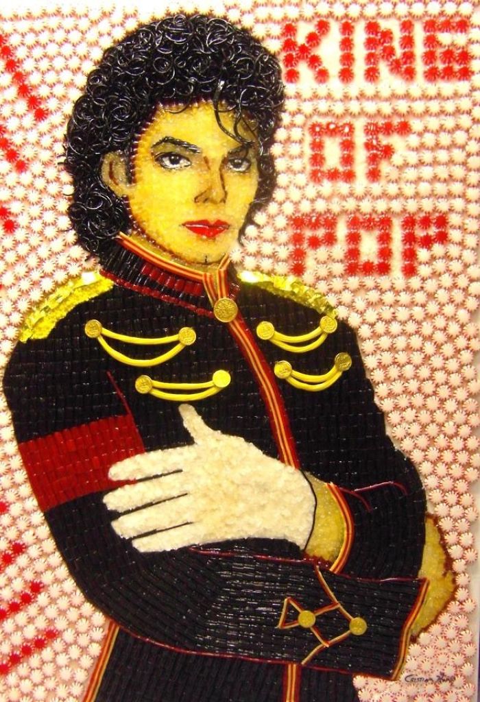 Celebrity Portraits Made Of Thousands Of Sweets