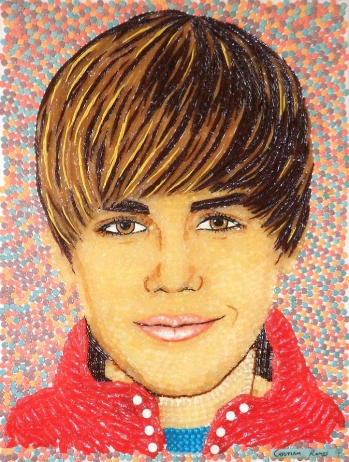 Celebrity Portraits Made Of Thousands Of Sweets