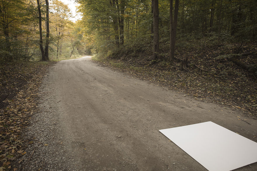 I Transformed A Dirt Road Into A Surreal Workshop Using Foam Boards And Other Props I Transformed A Dirt Road Into A Surreal Workshop Using Foam Boards And Other Props