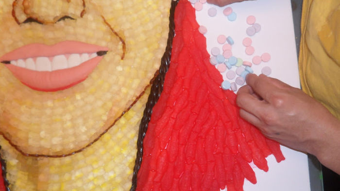 Celebrity Portraits Made Of Thousands Of Sweets