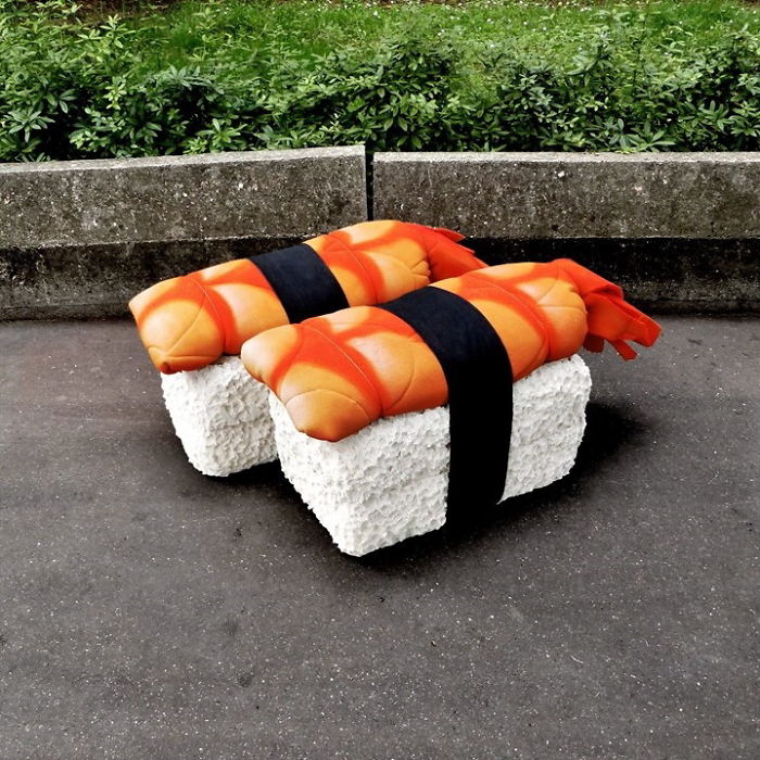 Artist Turns Abandoned Mattresses Into Food Sculptures