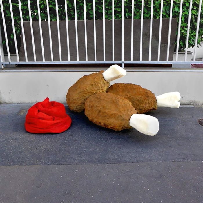 Artist Turns Abandoned Mattresses Into Food Sculptures