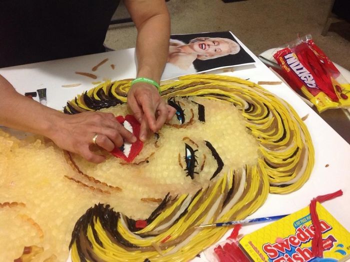 Celebrity Portraits Made Of Thousands Of Sweets