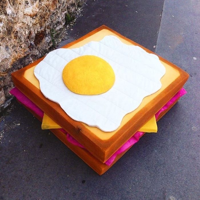 Artist Turns Abandoned Mattresses Into Food Sculptures