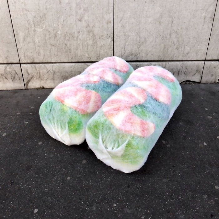 Artist Turns Abandoned Mattresses Into Food Sculptures