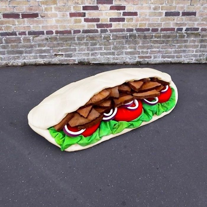 Artist Turns Abandoned Mattresses Into Food Sculptures