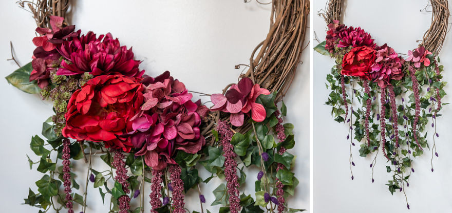 Bones & Blooms Halloween Wreath