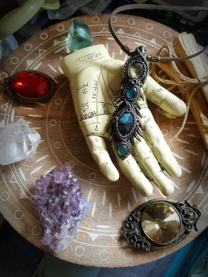 Clay Artist Turns Healing Crystals And Clay Into Stunning Pieces Of Wearable Artwork!