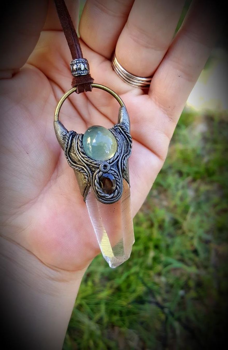 Clay Artist Turns Healing Crystals And Clay Into Stunning Pieces Of Wearable Artwork!