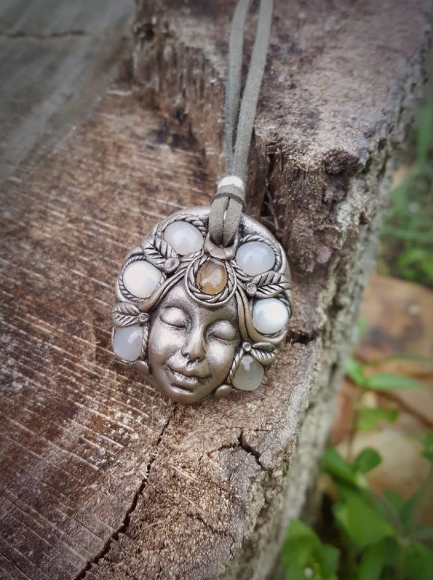 Clay Artist Turns Healing Crystals And Clay Into Stunning Pieces Of Wearable Artwork!