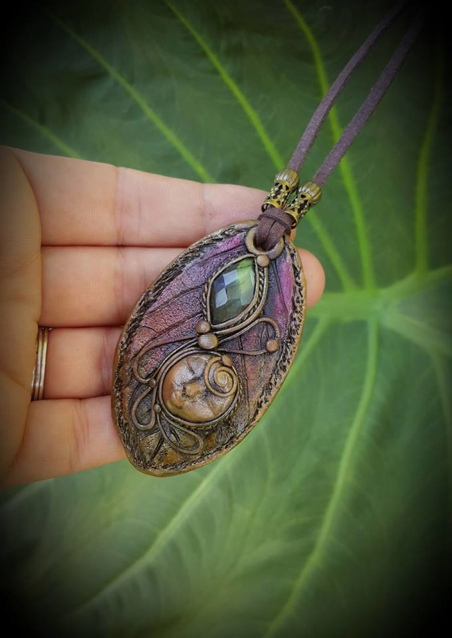 Clay Artist Turns Healing Crystals And Clay Into Stunning Pieces Of Wearable Artwork!