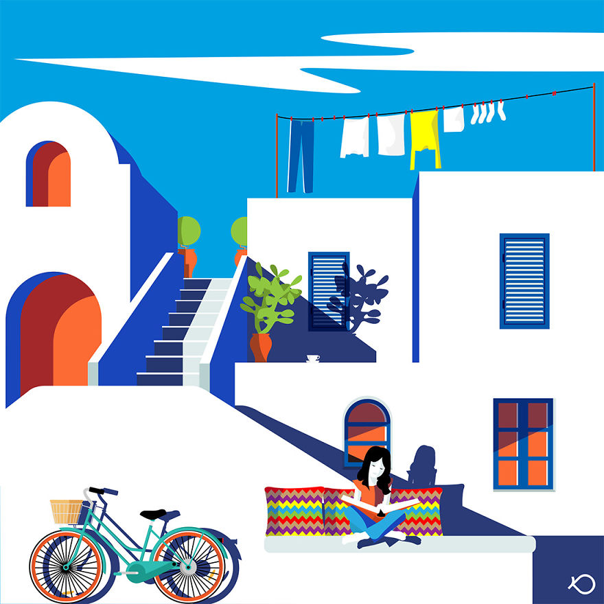 I Create Minimalist And Colorful Digital Illustrations