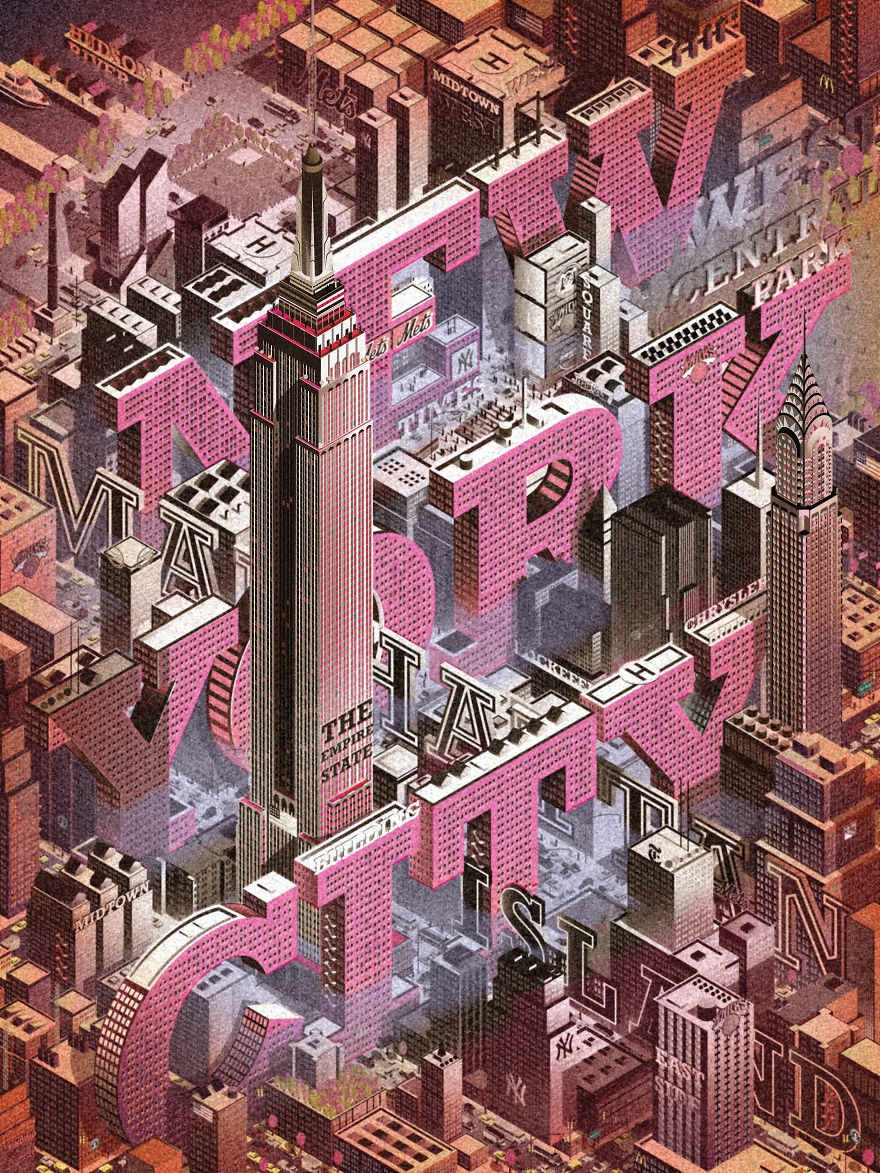 Detailed New York City Poster, It Took Months To Draw All The Parts.