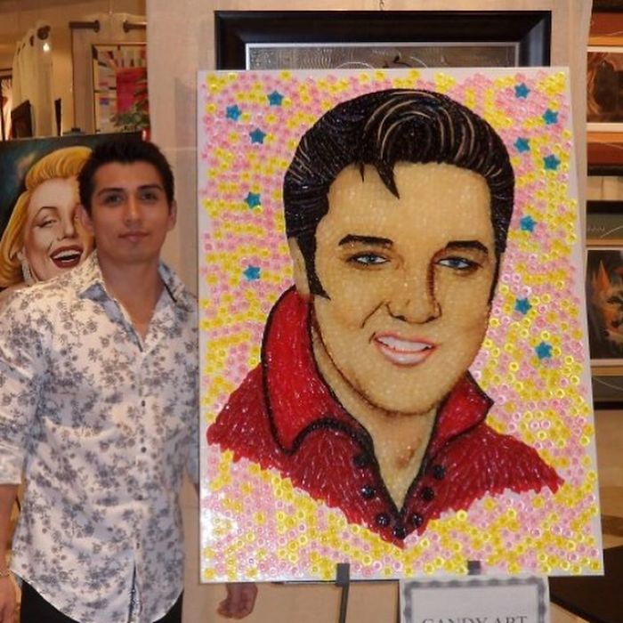 Celebrity Portraits Made Of Thousands Of Sweets Celebrity Portraits Made Of Thousands Of Sweets