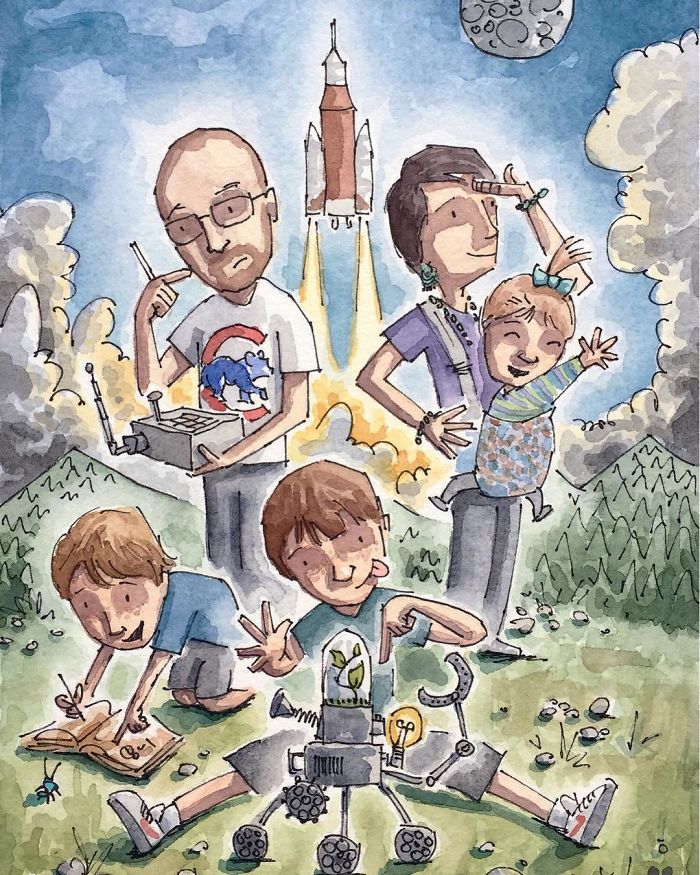 I Created A Watercolor Illustration For My Family's Baby Announcement, And Years Later Custom Illustrations Are My Business