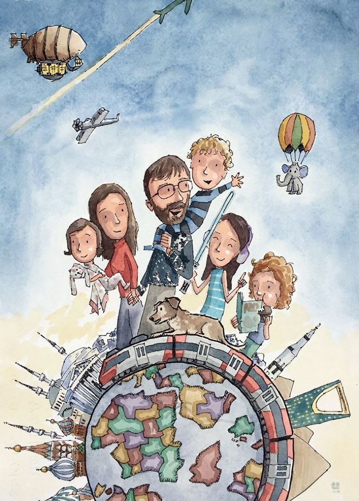 I Created A Watercolor Illustration For My Family's Baby Announcement, And Years Later Custom Illustrations Are My Business