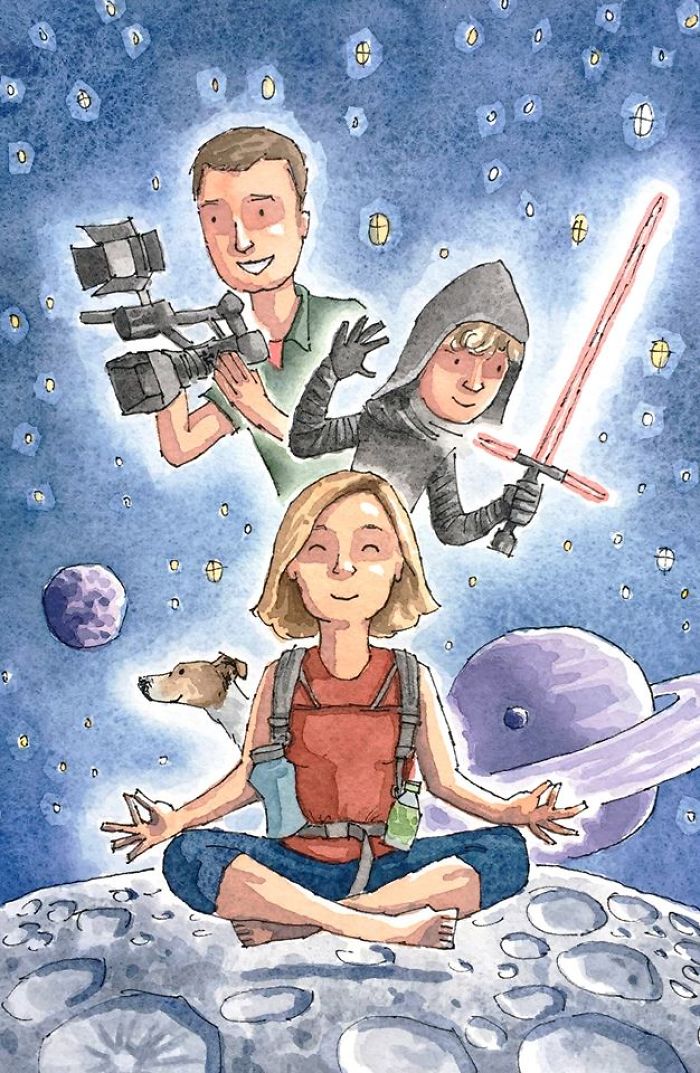 I Created A Watercolor Illustration For My Family's Baby Announcement, And Years Later Custom Illustrations Are My Business