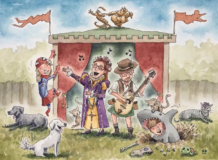 I Created A Watercolor Illustration For My Family's Baby Announcement, And Years Later Custom Illustrations Are My Business