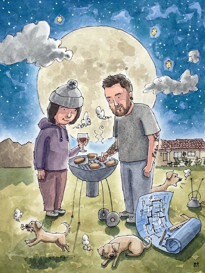 I Created A Watercolor Illustration For My Family's Baby Announcement, And Years Later Custom Illustrations Are My Business