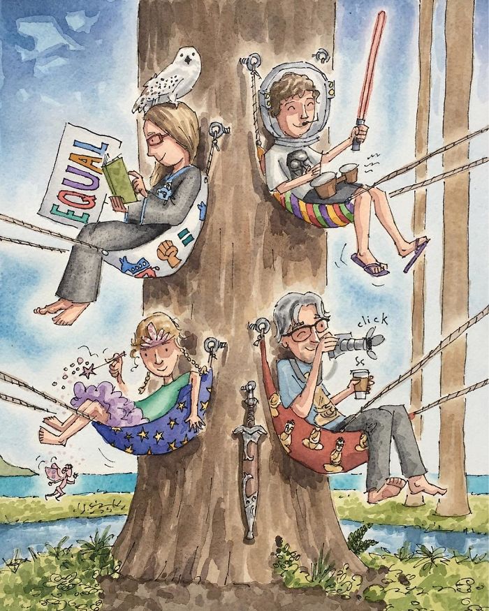 I Created A Watercolor Illustration For My Family's Baby Announcement, And Years Later Custom Illustrations Are My Business