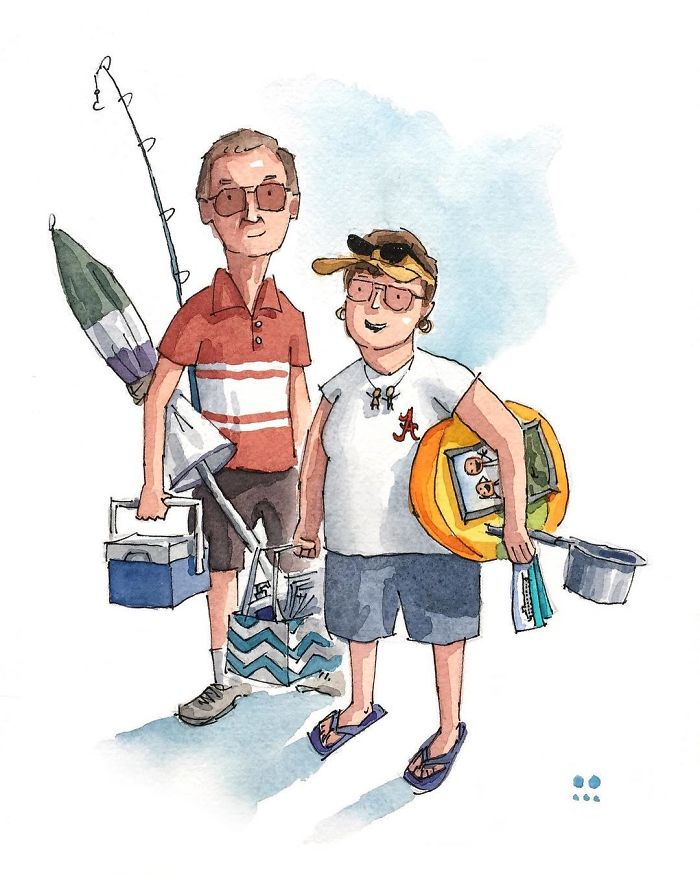 I Created A Watercolor Illustration For My Family's Baby Announcement, And Years Later Custom Illustrations Are My Business