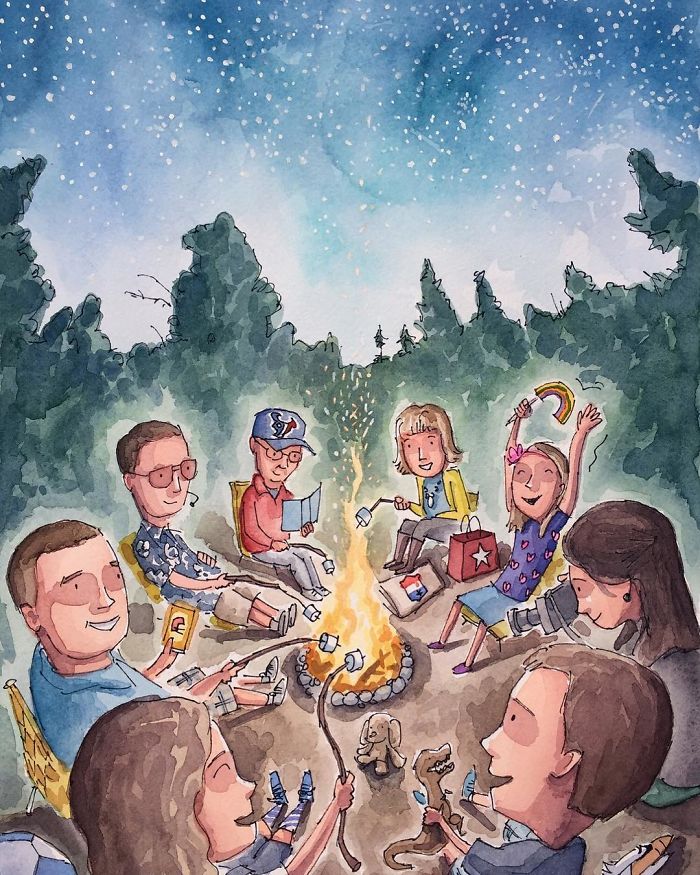 I Created A Watercolor Illustration For My Family's Baby Announcement, And Years Later Custom Illustrations Are My Business