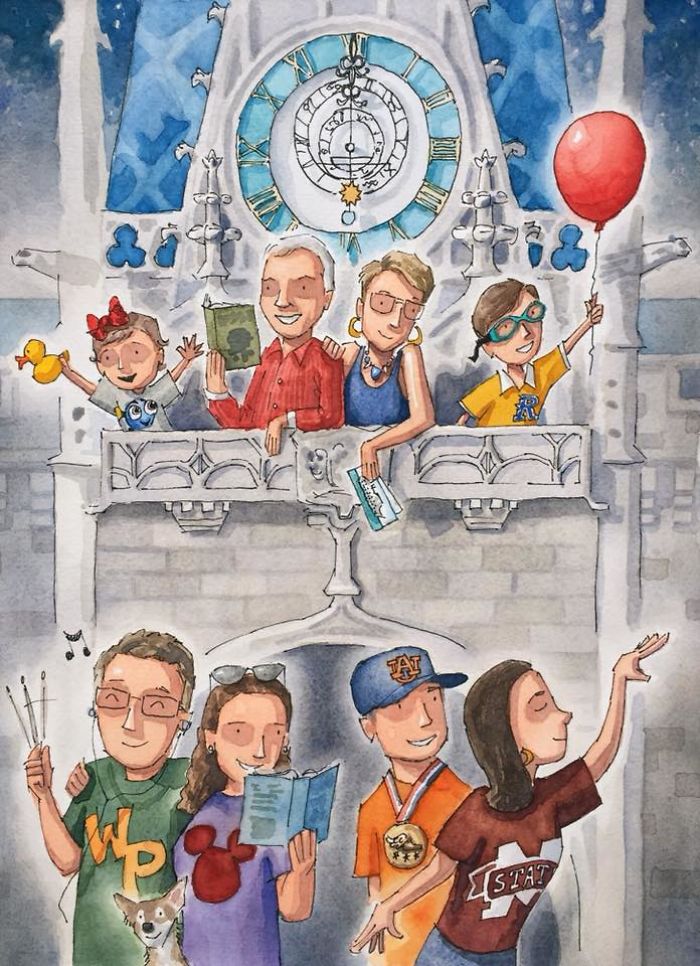 I Created A Watercolor Illustration For My Family's Baby Announcement, And Years Later Custom Illustrations Are My Business