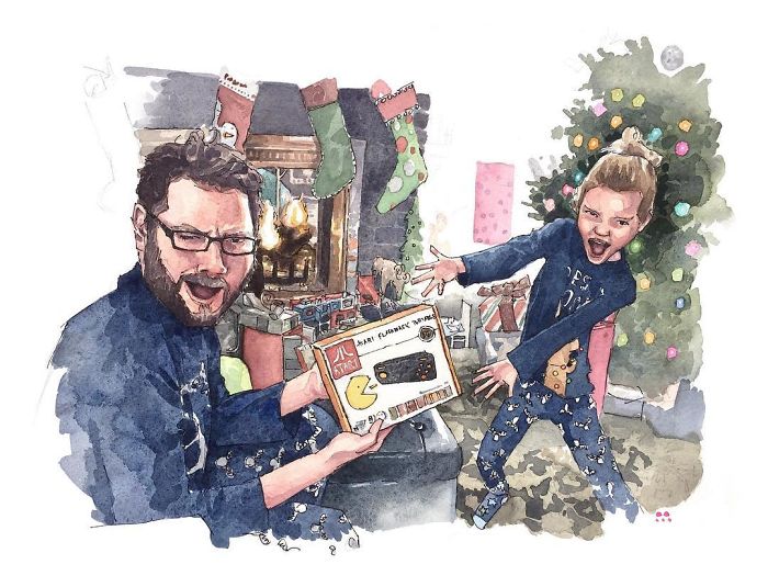 I Created A Watercolor Illustration For My Family's Baby Announcement, And Years Later Custom Illustrations Are My Business