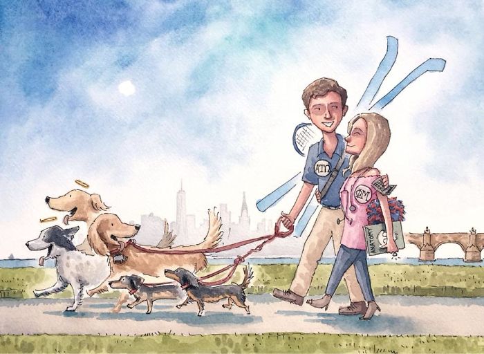 I Created A Watercolor Illustration For My Family's Baby Announcement, And Years Later Custom Illustrations Are My Business