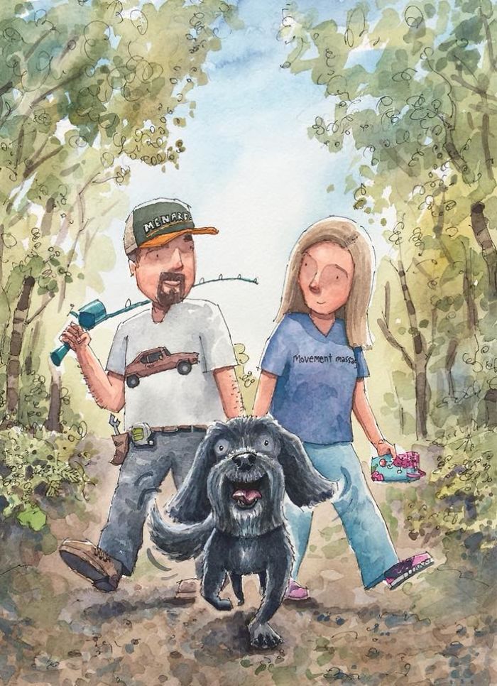 I Created A Watercolor Illustration For My Family's Baby Announcement, And Years Later Custom Illustrations Are My Business