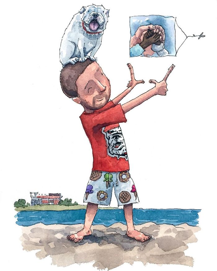 I Created A Watercolor Illustration For My Family's Baby Announcement, And Years Later Custom Illustrations Are My Business