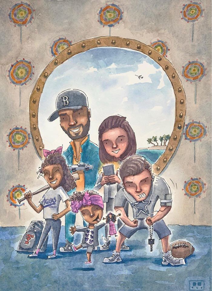 I Created A Watercolor Illustration For My Family's Baby Announcement, And Years Later Custom Illustrations Are My Business